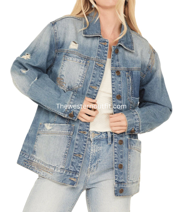 Wolf Women's Medium Wash Denim Jacket