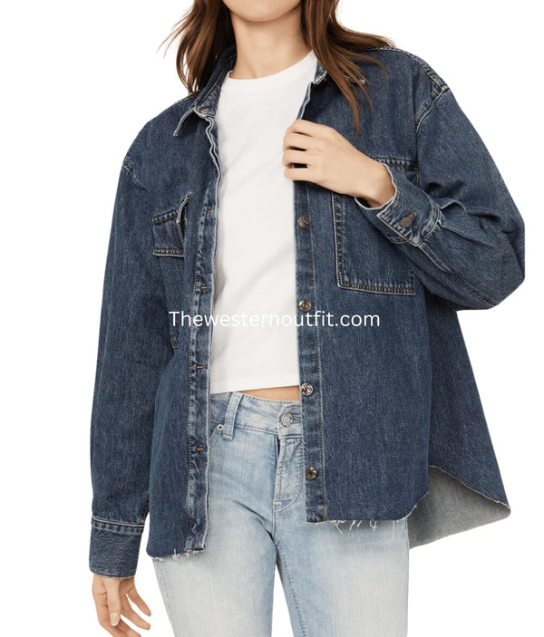 Women's Long Sleeve Denim Shacket