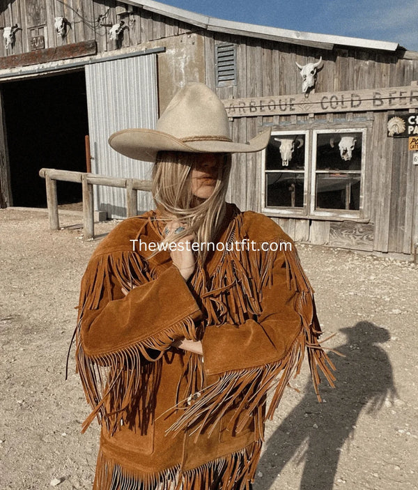 Fringe with a Shed Horn Button Leather Jacket 1970’s Style