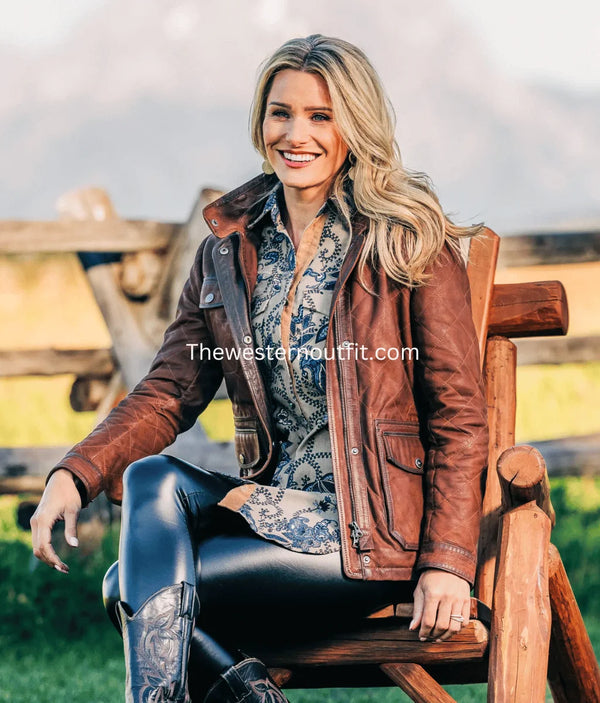 Women’s Waxed Suede Brown Leather Jacket