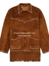 Men’s Fringed Brown Suede Leather
