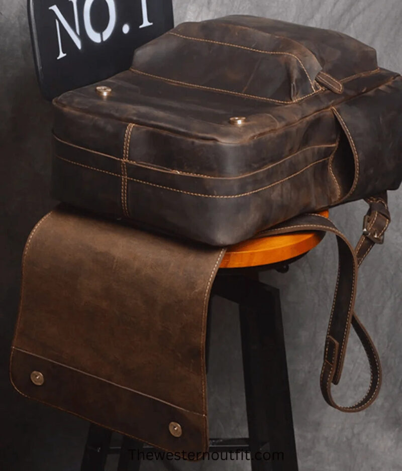 The Helka Backpack Genuine Vintage Leather Backpack - Image 10