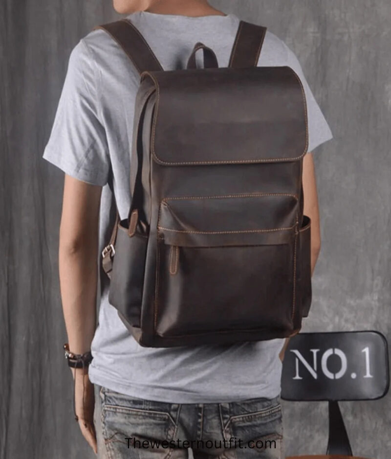 The Helka Backpack Genuine Vintage Leather Backpack - Image 11