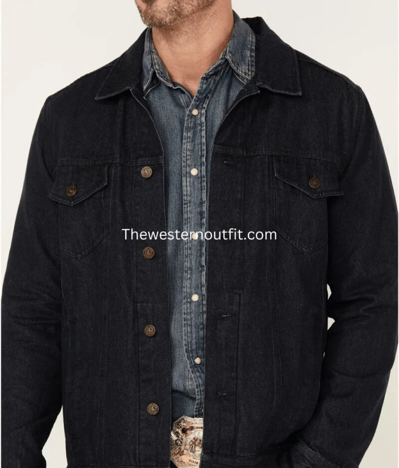 Black Denim Jacket for Men – Dexter Style - Image 3