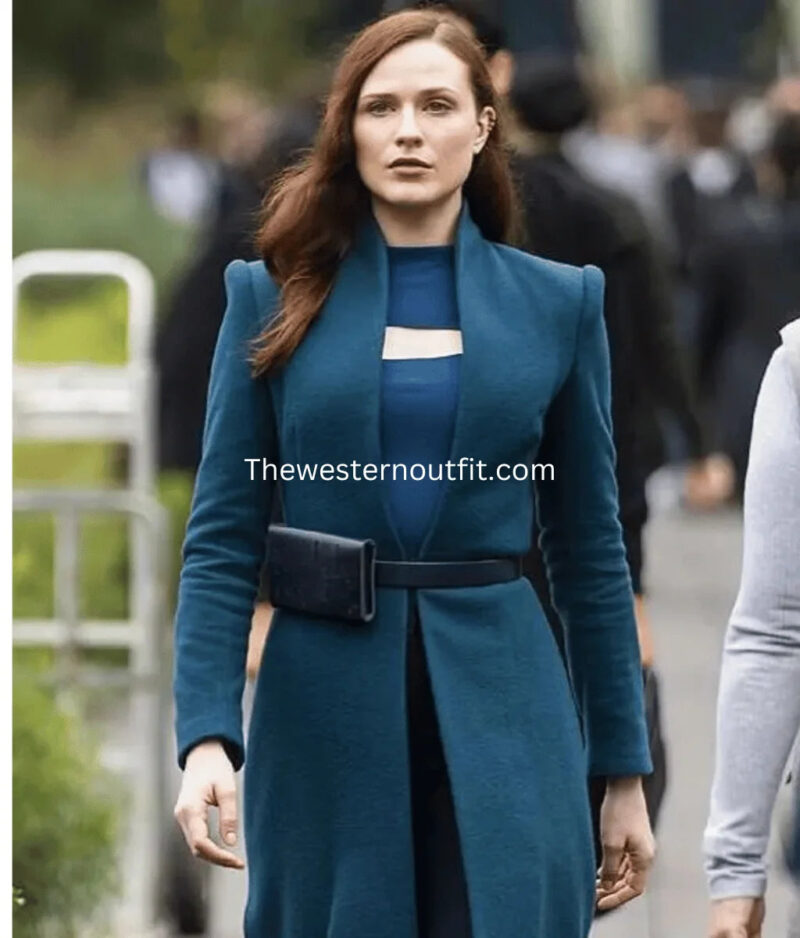 Westworld S04 Evan Rachel Wood Blue Coat For Women