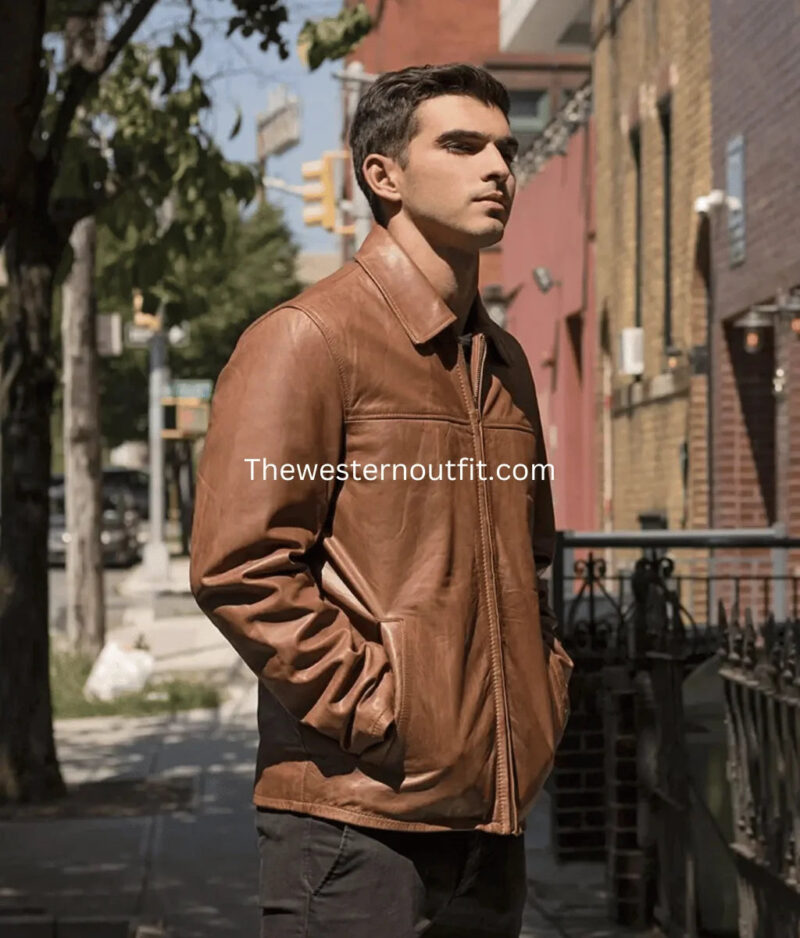 Cowhide Western Brown Leather Jacket