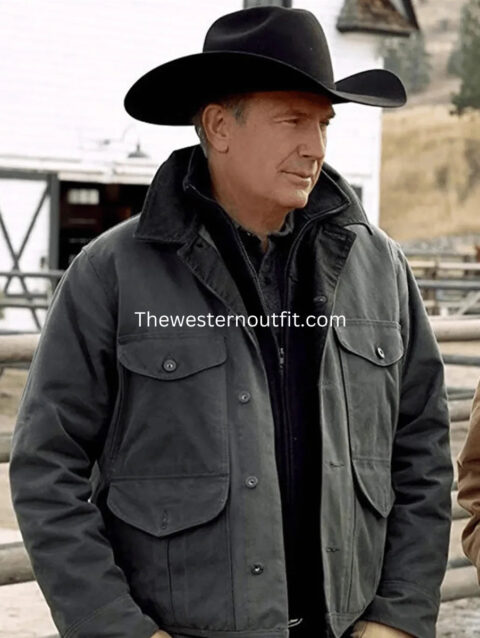 Yellowstone Series John Dutton Grey Cotton Jacket