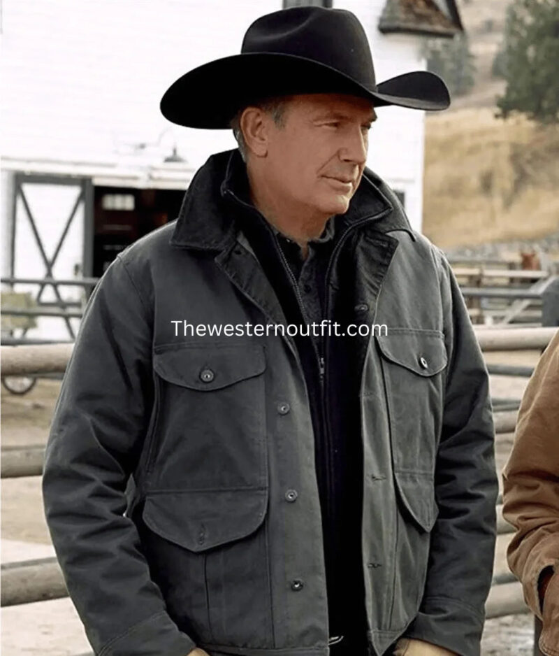 Yellowstone Series John Dutton Grey Cotton Jacket