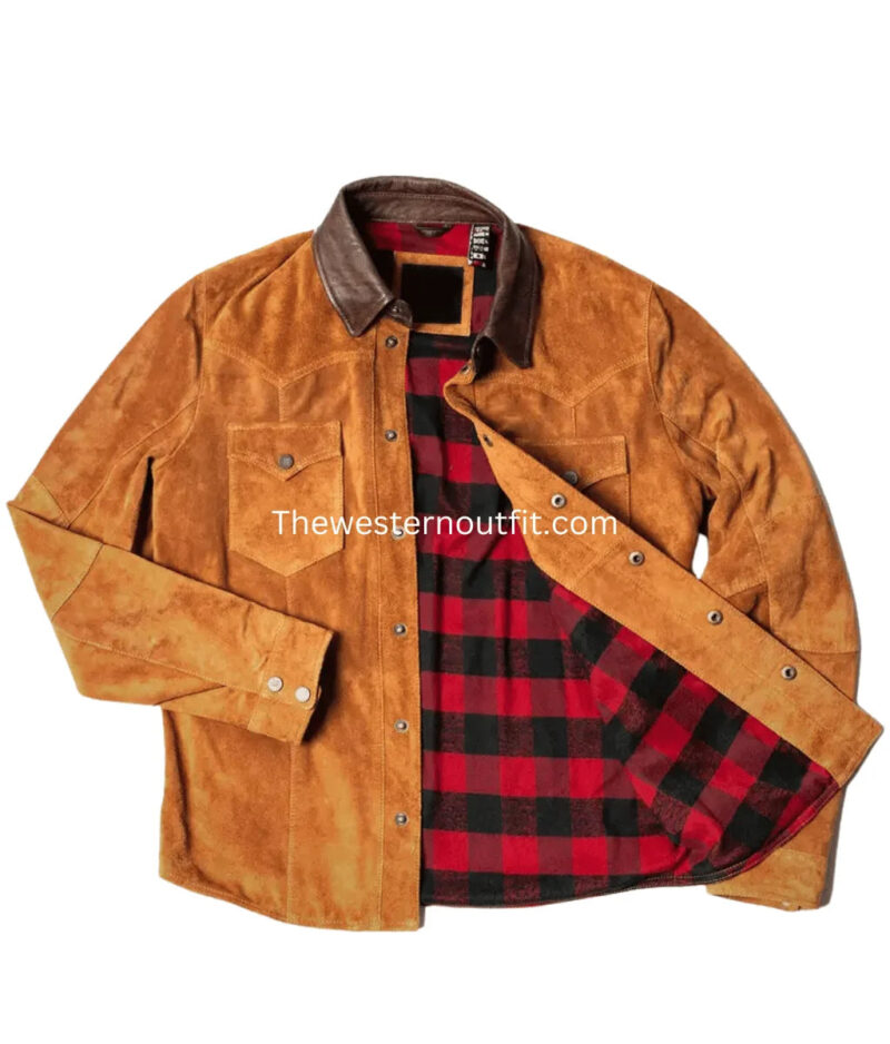 Western Design Brown Fringe Suede Cowboy Jacket for Men - Image 2