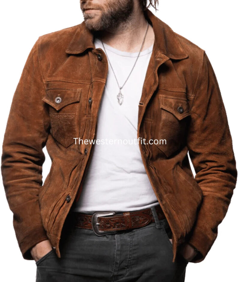 Lordsburg Brown Suede Leather Trucker Jacket