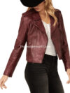 Women’s Sparrow Maroon Western Leather Jacket