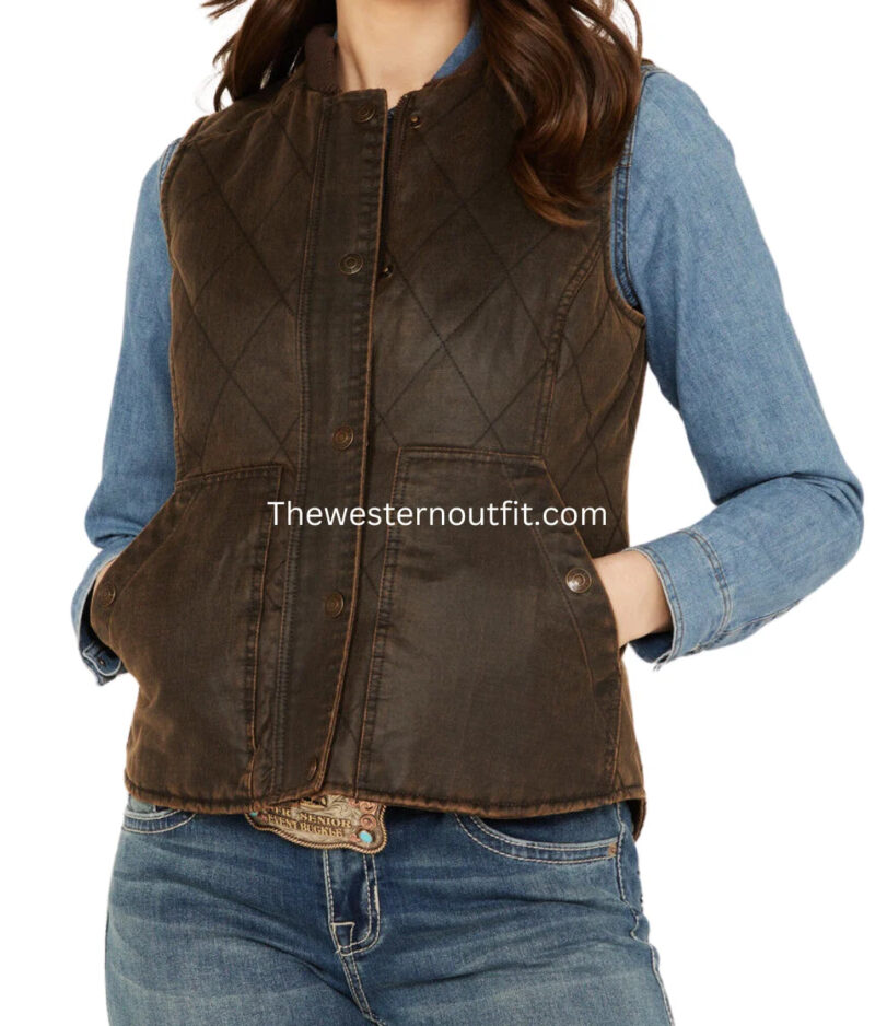 Women's Enzyme Washed Cotton Concealed Carry Vest
