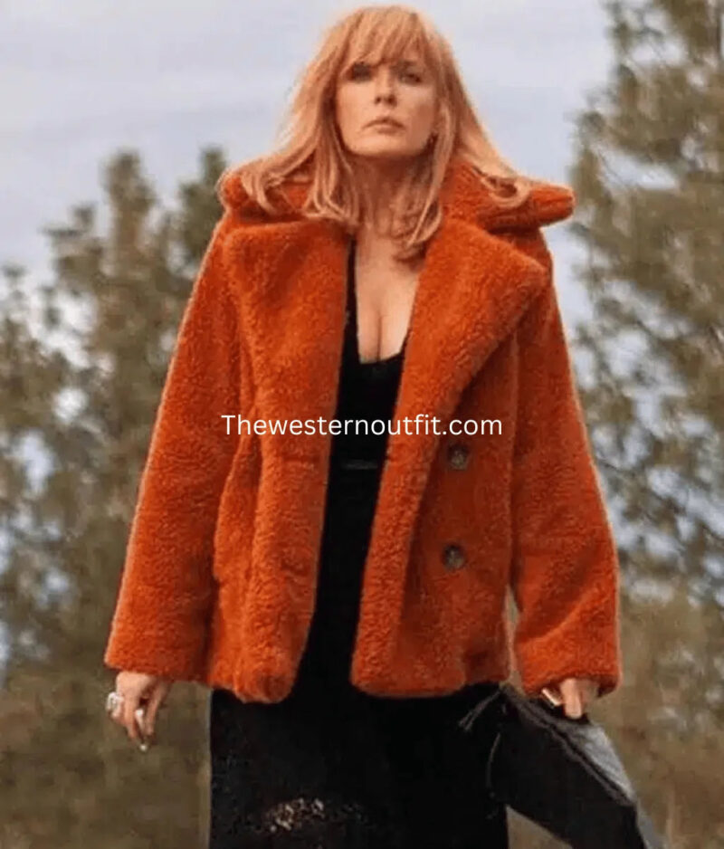 Beth Dutton Orange Fur Coat Yellowstone