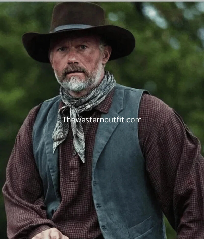 Yellowstone 1923 Series James Badge Dale Blue Vest