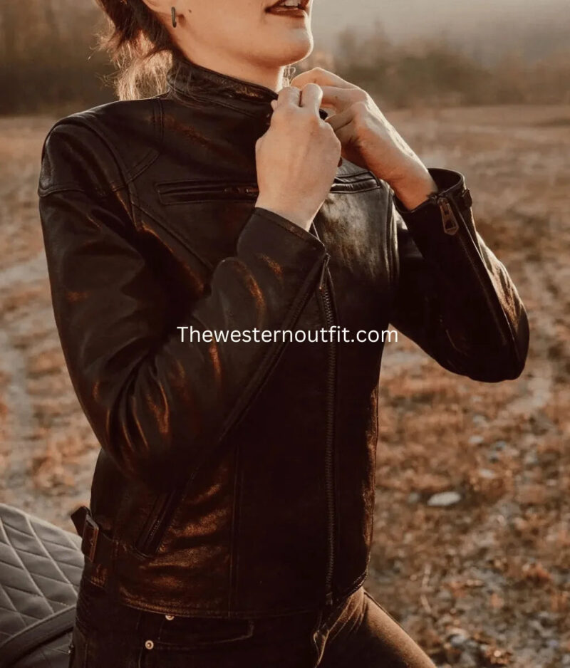 Cafe Racer Women’s Black Leather Jacket