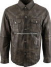 Timeless Design Men’s Rifleman Brown Stone Western Leather Jacket