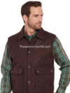 The Men’s Brown Wool Rancher Vest