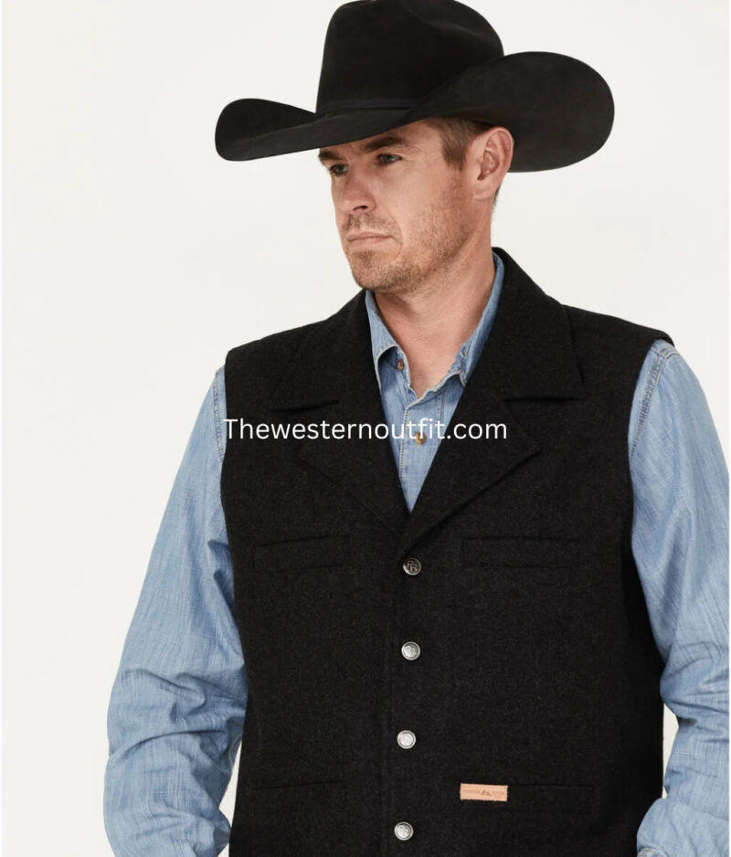 Powder River Men's Black Wool Montana Vest