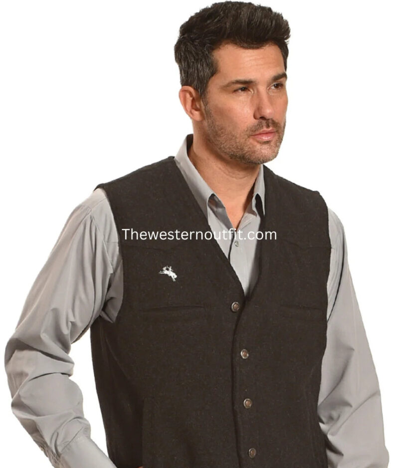 Wyoming Traders Men's Wyoming Wool Button Closure Vest
