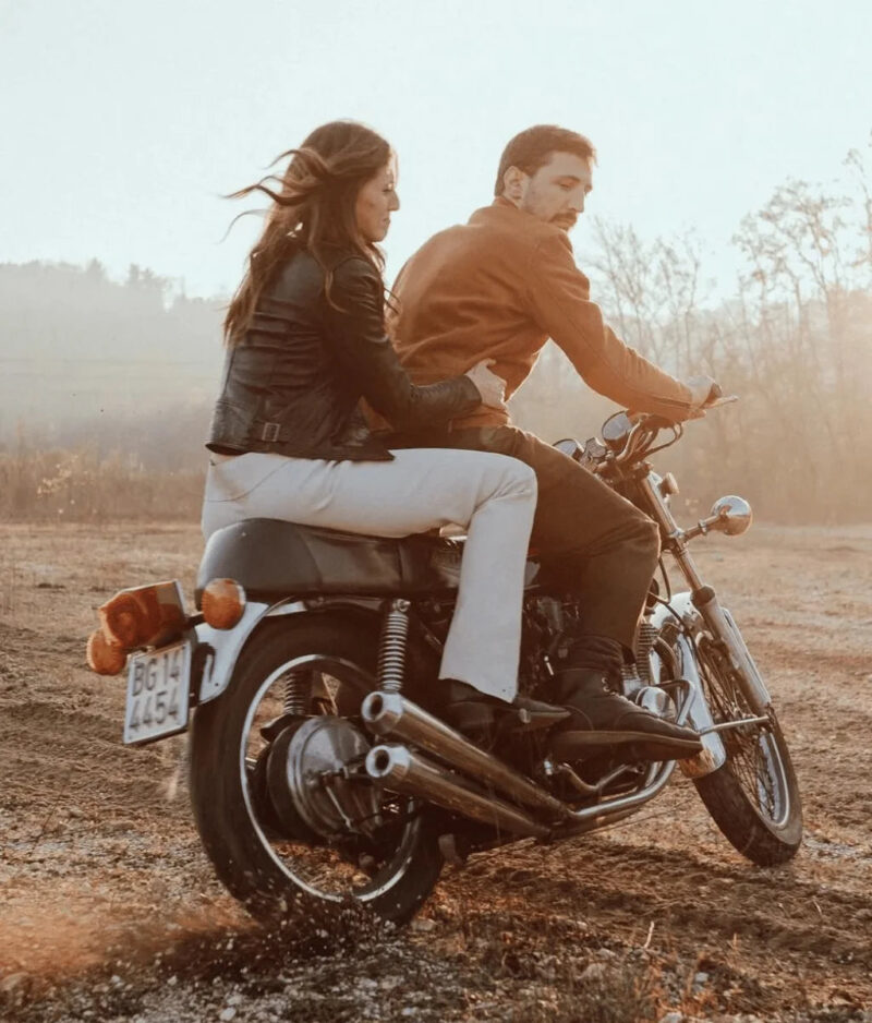 Cafe Racer Gold Leather Jacket - Image 2