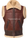 Men’s Classic Brown Shearling Bomber Vest