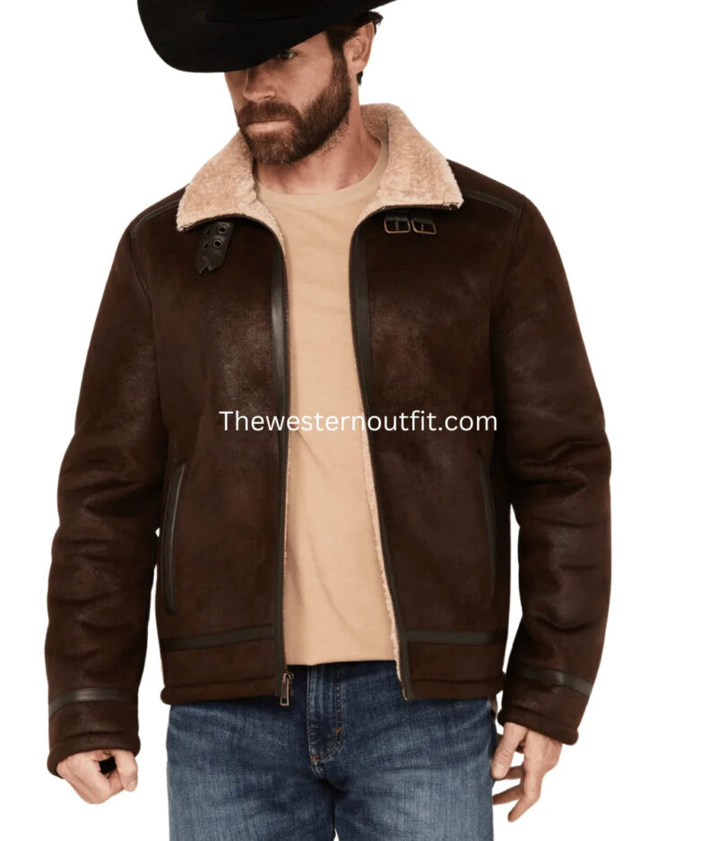 Men’s Shearling Sherpa Lined Leather Jacket