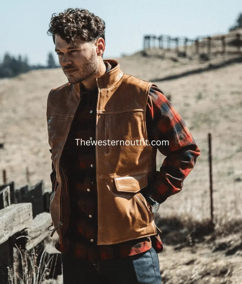 Men’s Musterd Western Leather Vest