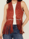 Rock & Roll Denim Women's Faux Suede Fringe Vest