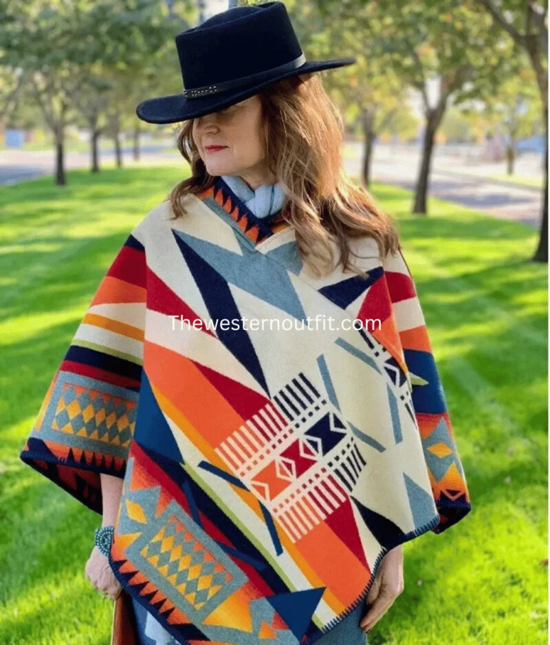 Beth Dutton Kelly Reilly Poncho Blanket Cape Coat For Women