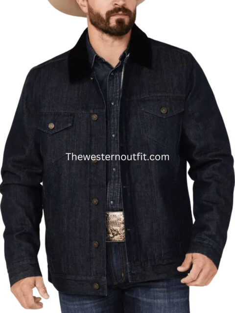 The Giant Dark Wash Sherpa Cord Denim Jacket