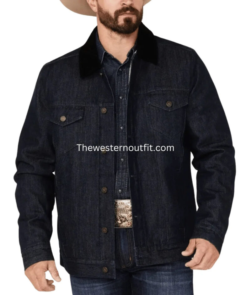 The Giant Dark Wash Sherpa Cord Denim Jacket
