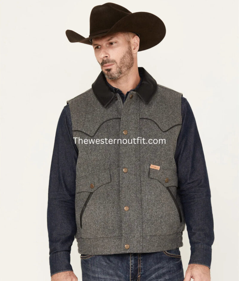 Powder River Heathered Wool Vest For Men