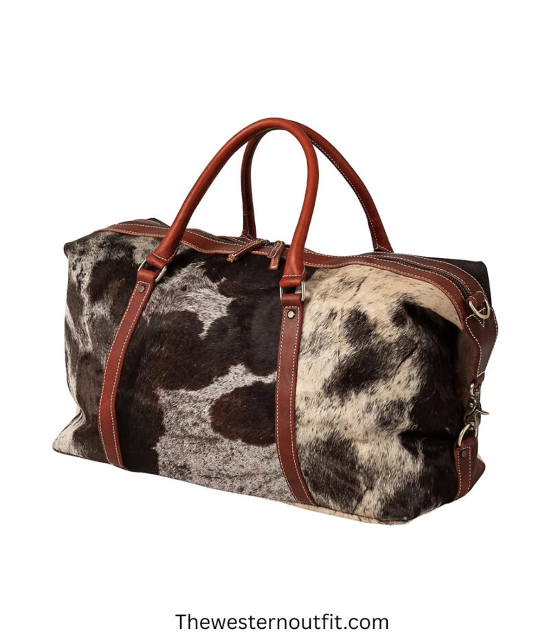 Huntley Equestrian Cowhide Travel Duffel Bag