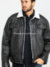 Sherpa Lined Conceal Carry Leather Jacket for Men