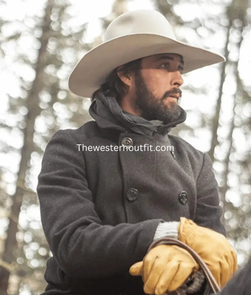 Ryan Bingham Black Wool Pea Coat