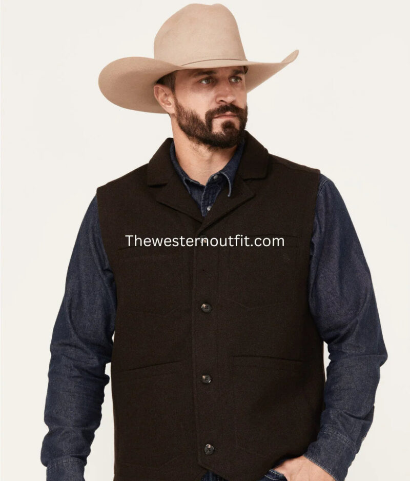 Blue Ranchwear Men's Wool Mackinaw Brown Vest