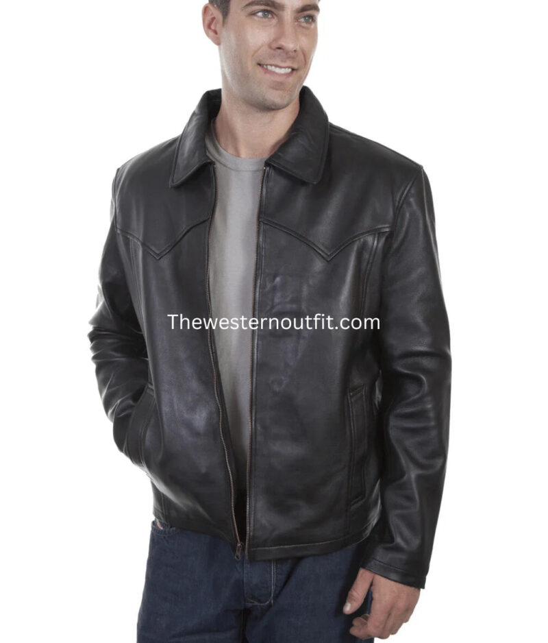 Stylish Leather Jacket for Men with Conceal Carry Pocket