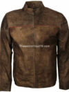 Classic Western Design Men’s Ranch Hand Brown Leather Jacket