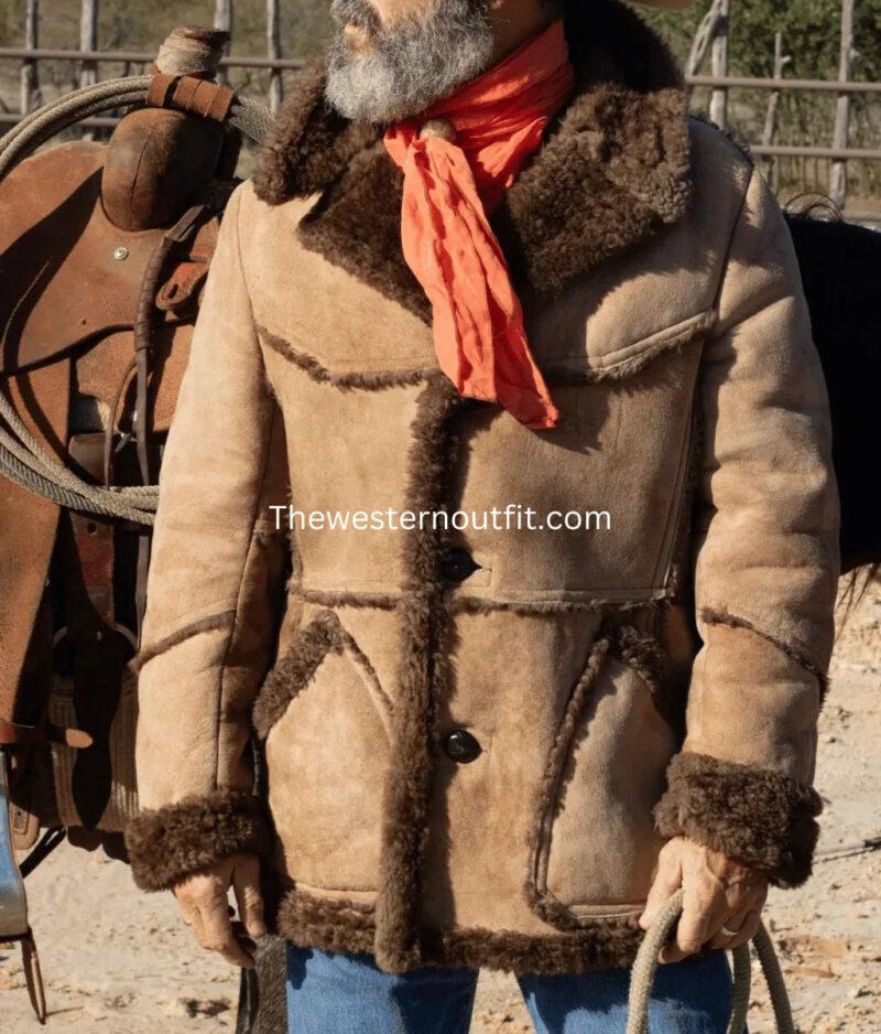 Vintage Marlboro Man Style Light Brown Sheepskin Leather Jacket Coat