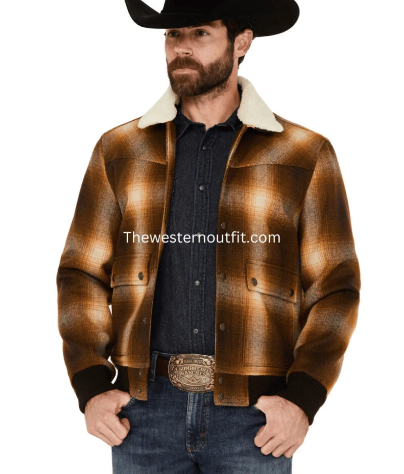 Pendleton Men's Jacksonville Ombre Plaid Print Snap Jacket