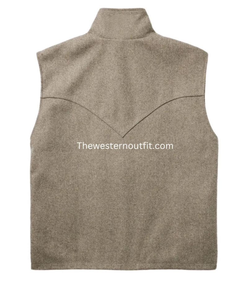 Men’s Classic Western Cowboy Wool Vest - Image 2