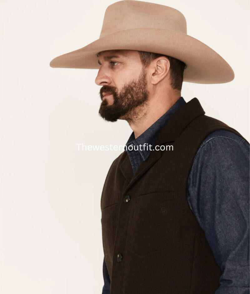 Blue Ranchwear Men's Wool Mackinaw Brown Vest - Image 2