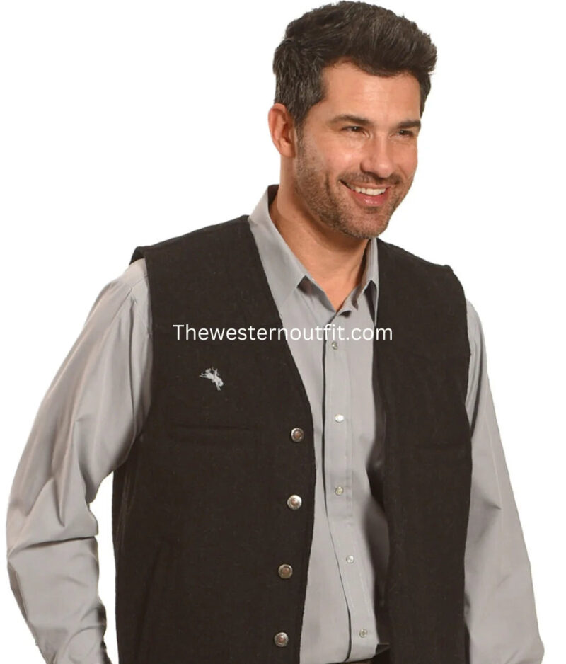Wyoming Traders Men's Wyoming Wool Button Closure Vest - Image 2