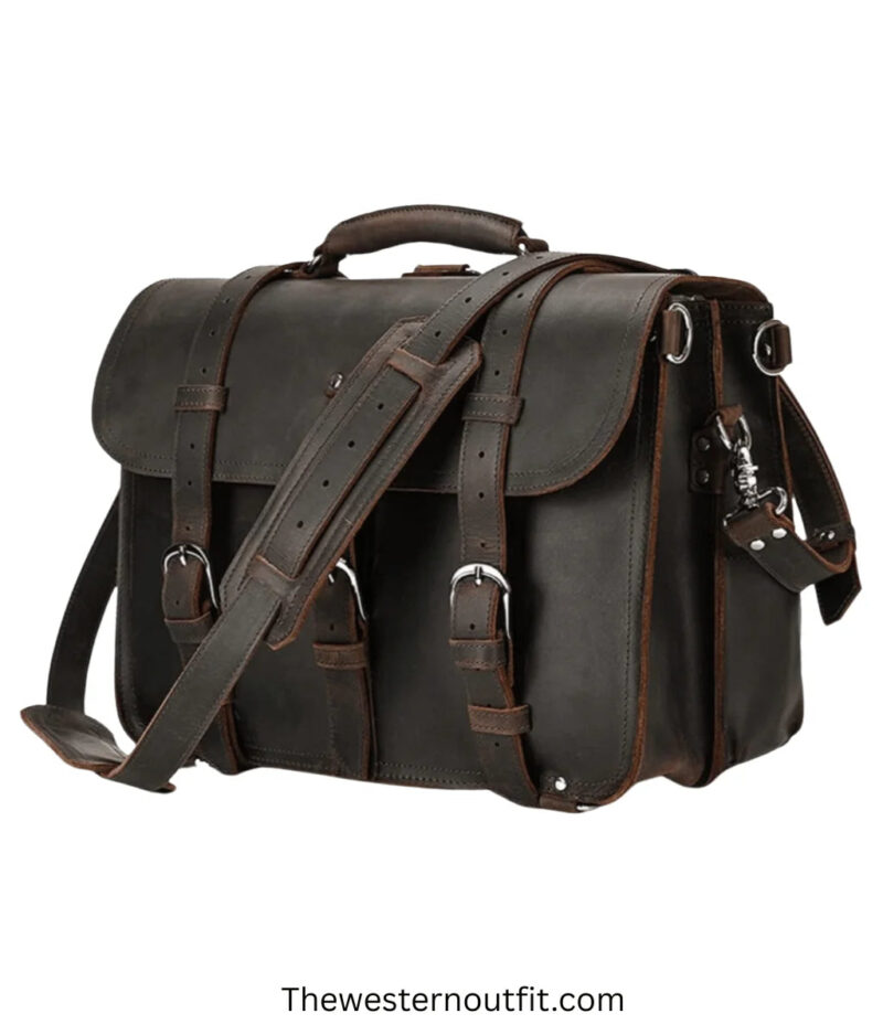 Gustav Messenger Bag Large Capacity Leather Bag - Image 2