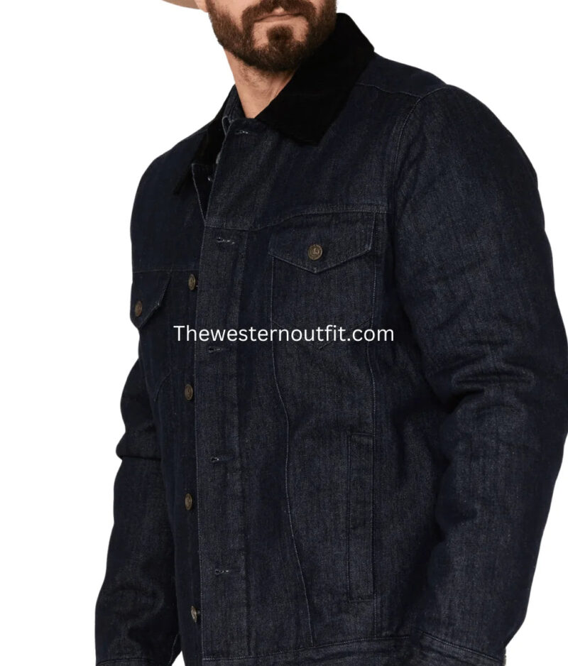 The Giant Dark Wash Sherpa Cord Denim Jacket - Image 2