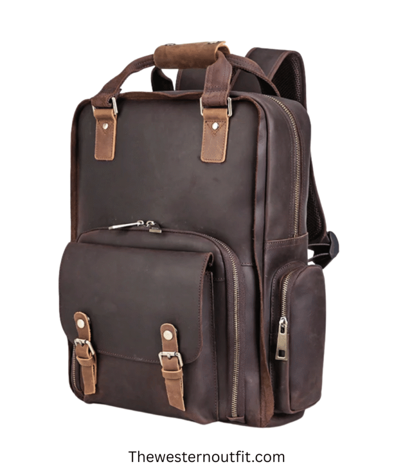 The Gaetano Leather Backpack Camera Bag with Tripod Holder - Image 2