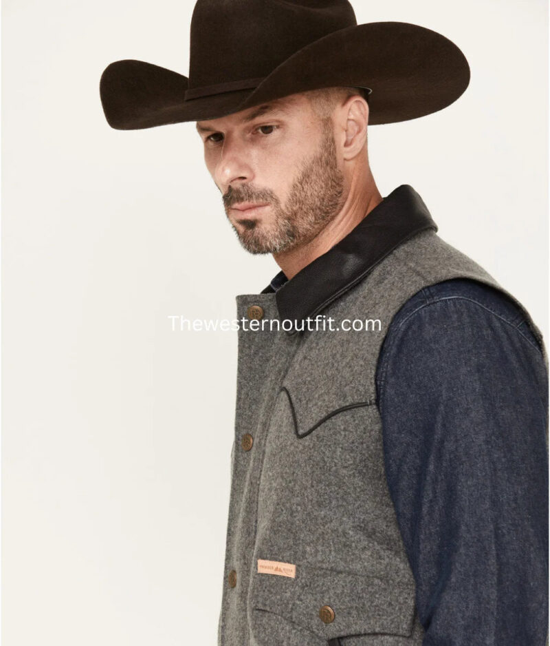 Powder River Heathered Wool Vest For Men - Image 2