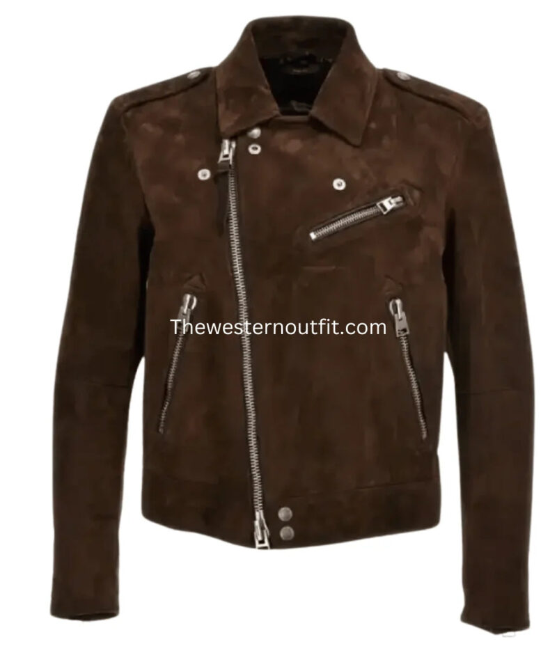 Men’s Cowboy Brown Suede Western Jacket - Image 2