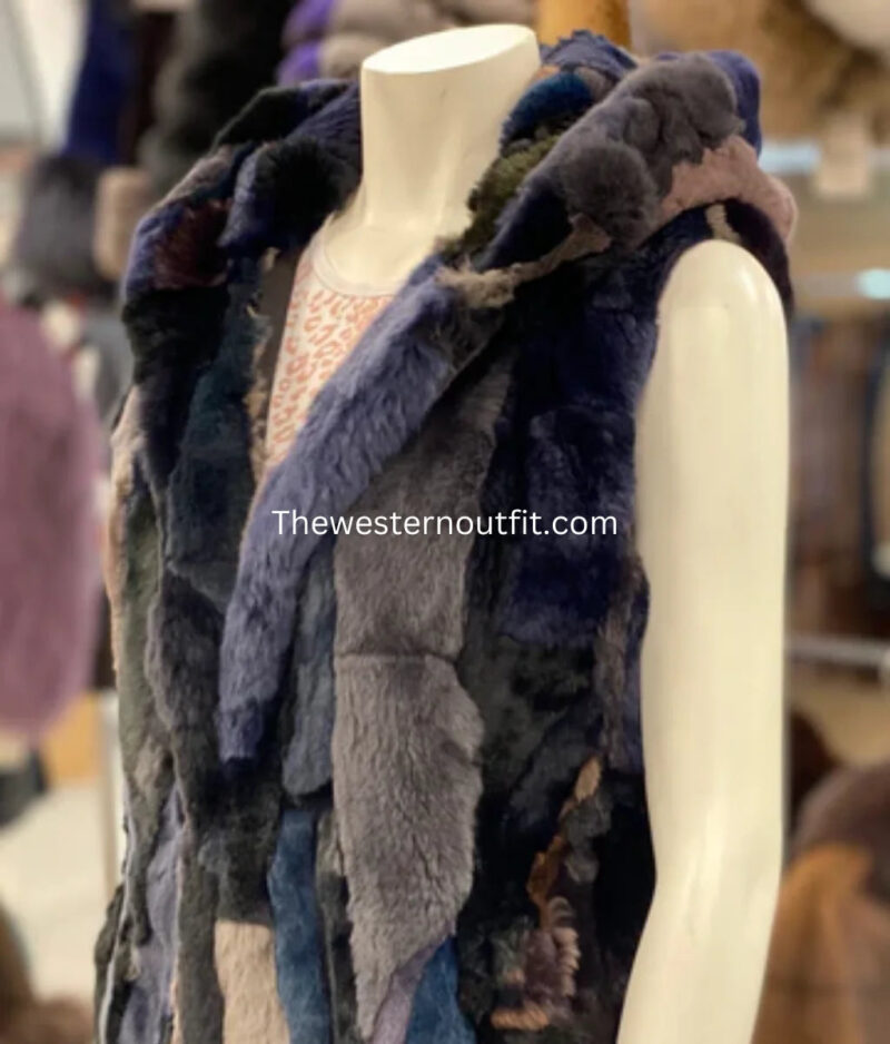 Morris Kaye Multi-Colored Rabbit Fur Women's Vest - Image 2