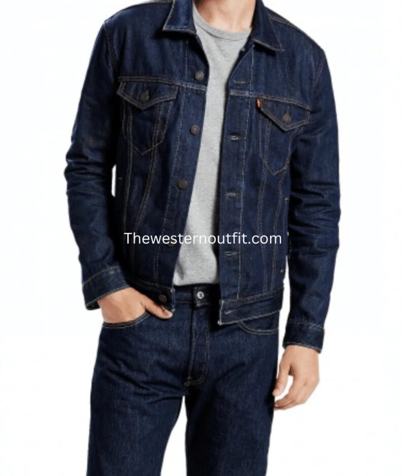 Men’s Premium Indigo Trucker Denim Jacket - Image 2